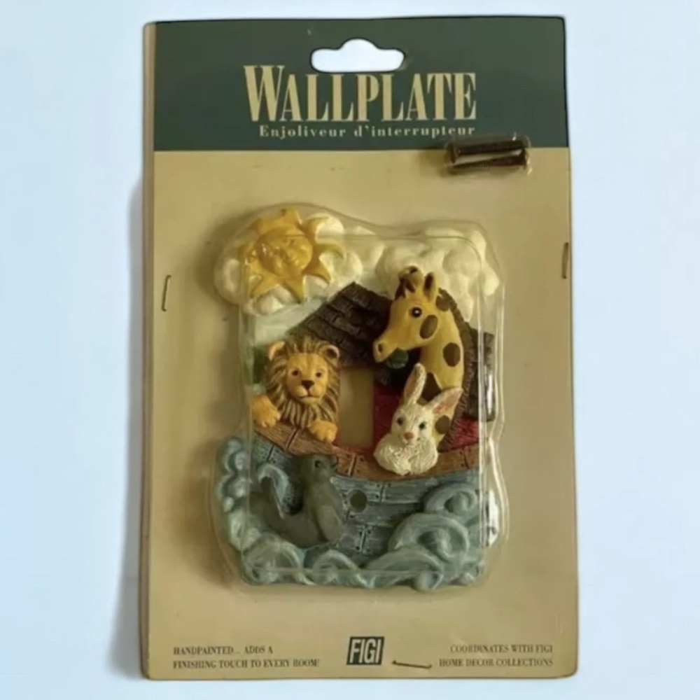 FIGI Noah’s Ark Single Light Switch Cover Handpainted Wallplate New